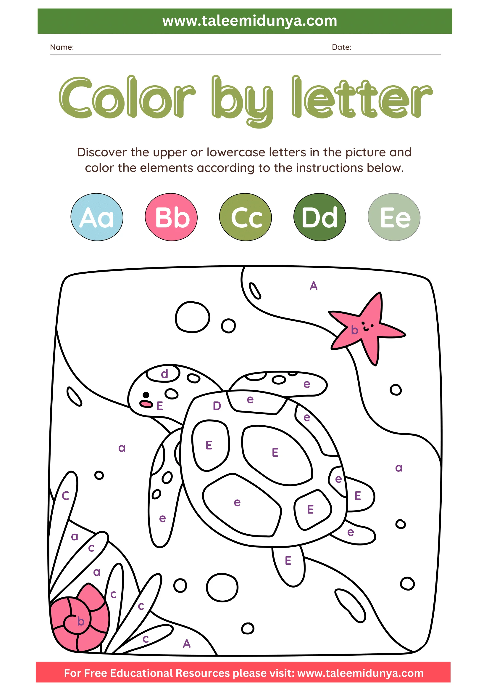 color by letter